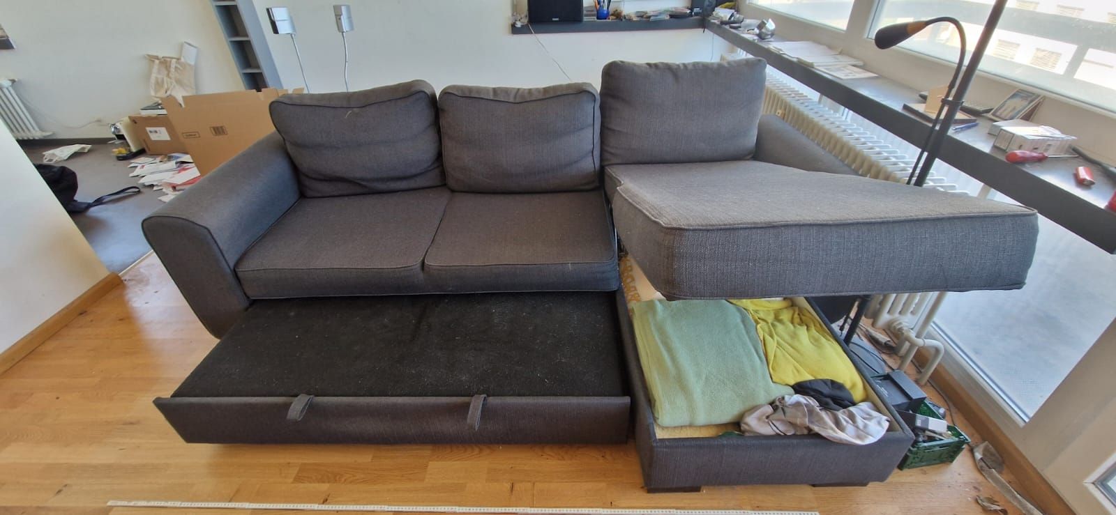 Divani: Schlafsofa grau mit Bettkasten und Schlaffunktion – Usato da Rheinfelden venduto da Hoefi65 1