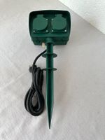 Gartensteckdose 4-fach mit Erdspiess, IP44 Verteiler - Neu