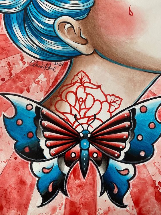 Original Gemälde von Carissa Rose 2014, tattoo style | Kaufen auf Ricardo