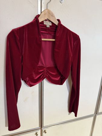 Lindy Bop Red Velvet Bolero Shrug, Sizes DE34-36, FR 36-38;