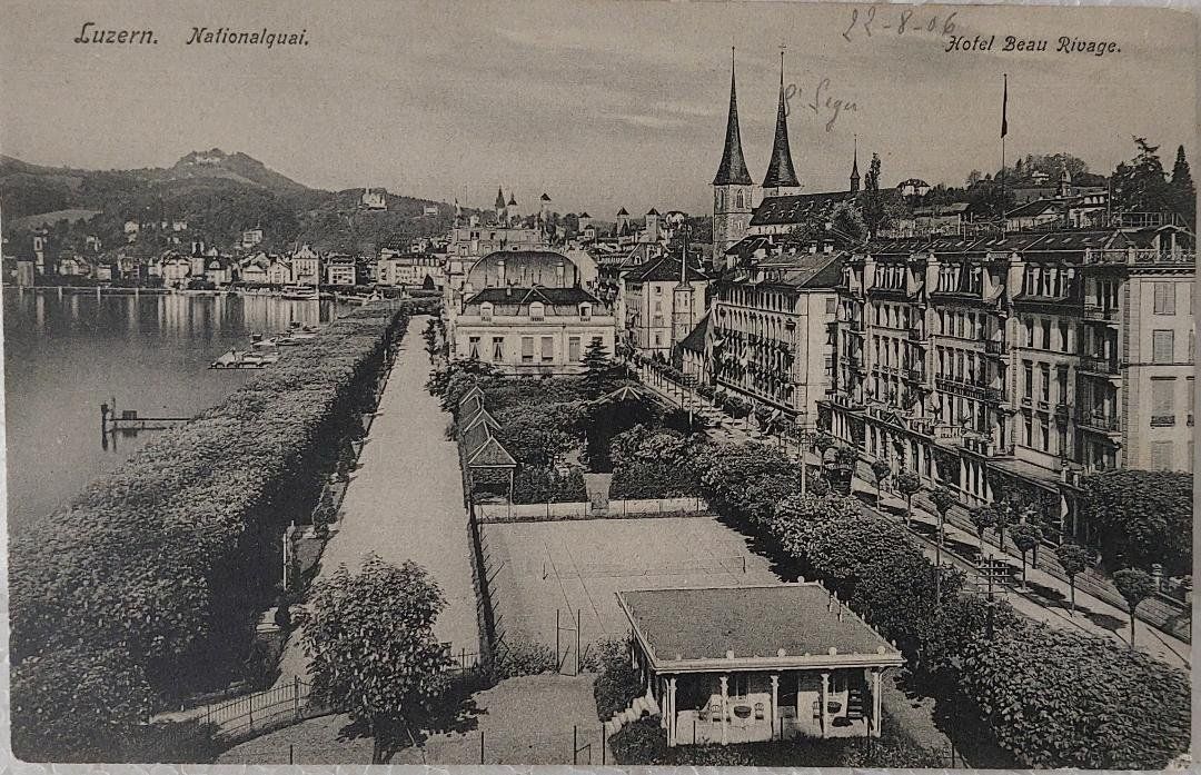 Cartoline postali: LUZERN - Nationalquai - 1906 – Usato da Delémont venduto da Domdom1