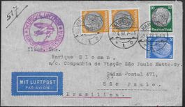 1937 Deutsche Luftpost Hindenburg Hamburg - SAO PAULO ab 1.-