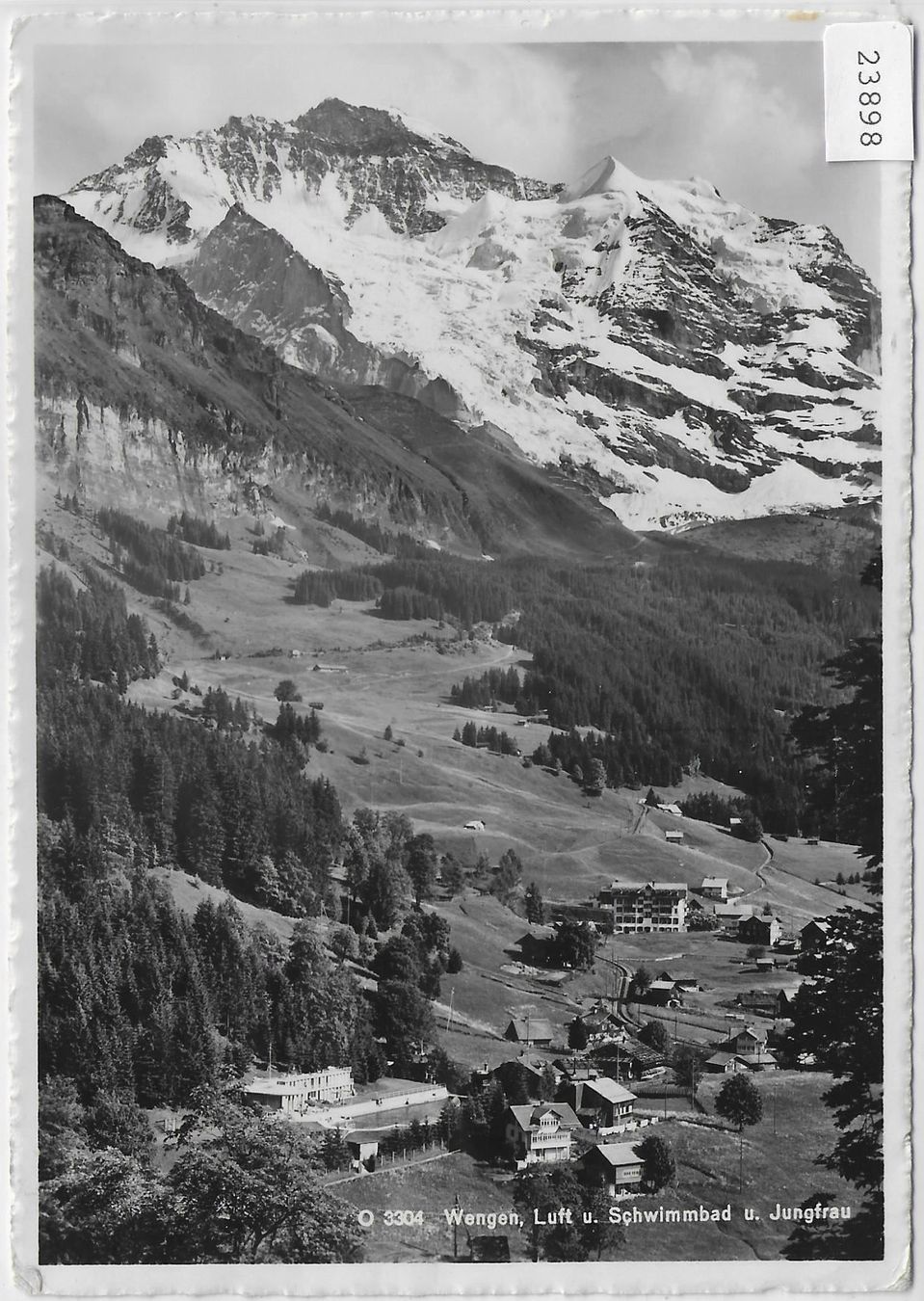 Cartoline postali: Wengen - Luft u. Schwimmbad u. Jungfrau – Antico da Ettingen venduto da Kartenplanet