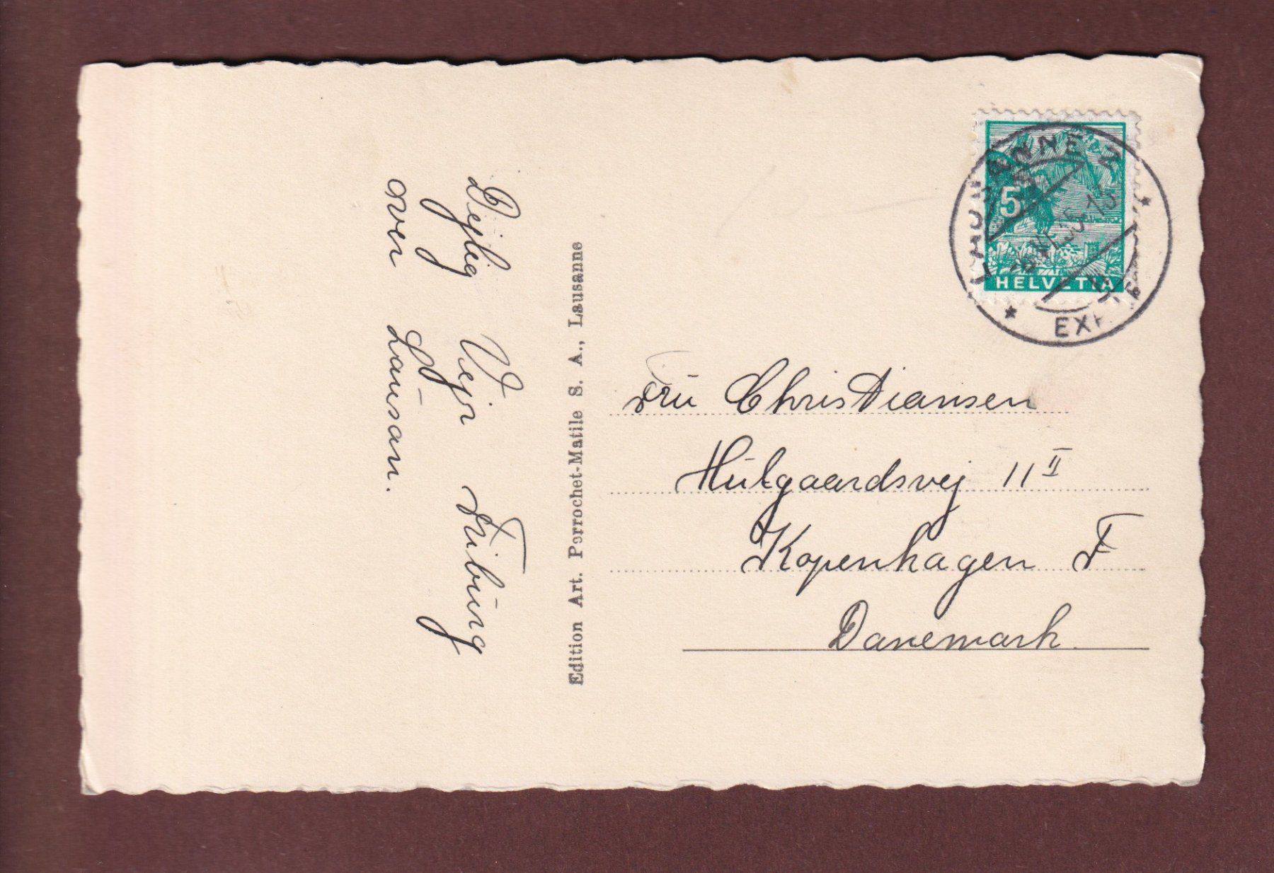 Ansichtskarten: LAUSANNE - Vue partielle - 1935 – Gebraucht aus Pully von nicecards 1