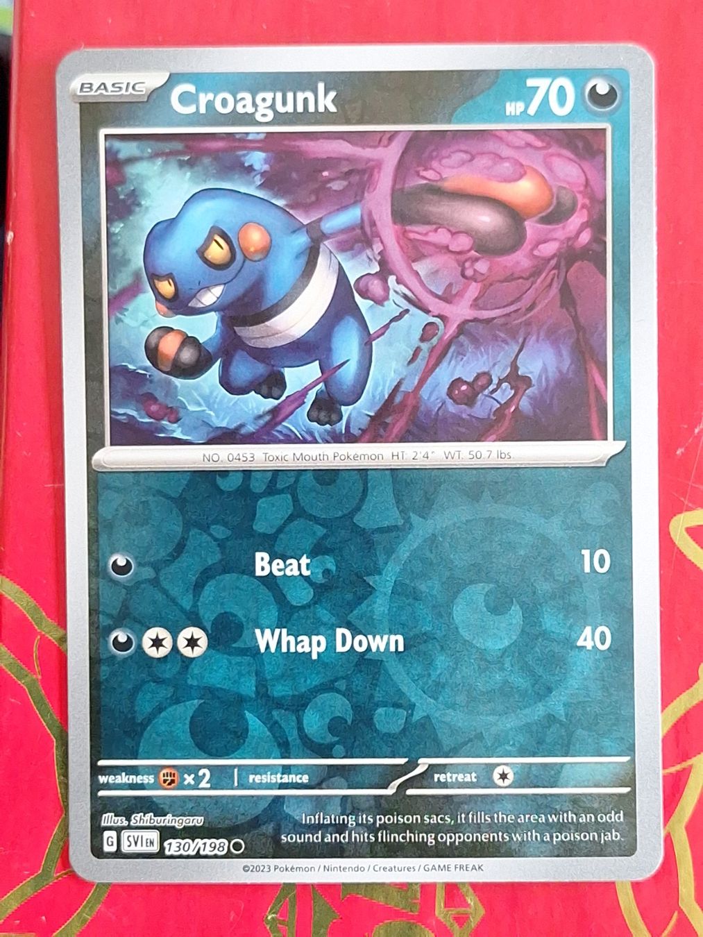 Pokémon Carte collezionabili: Croagunk - Pokemon Reverse Holo Scarlet Violet Base – Usato da Altstätten SG venduto da GGsGameshop