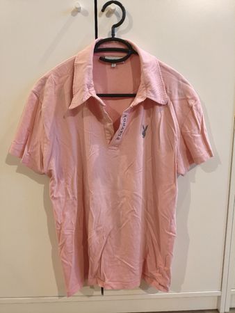 Polo uomo Playboy rosa, maniche corte, taglia L, usato