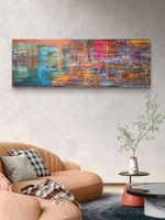 Abstrakt mit Texturen Landschaft, Unikat, 150x50cm