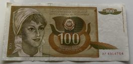 Jugoslawien 100 Dinara 1990