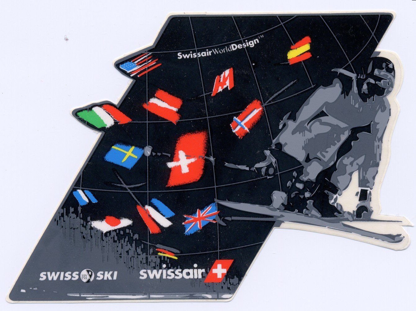 Swissair Sticker: Swissair Aufkleber Swiss Ski – Nuovo e nell'imballaggio originale da Neuhausen a/Rhf venduto da phantong