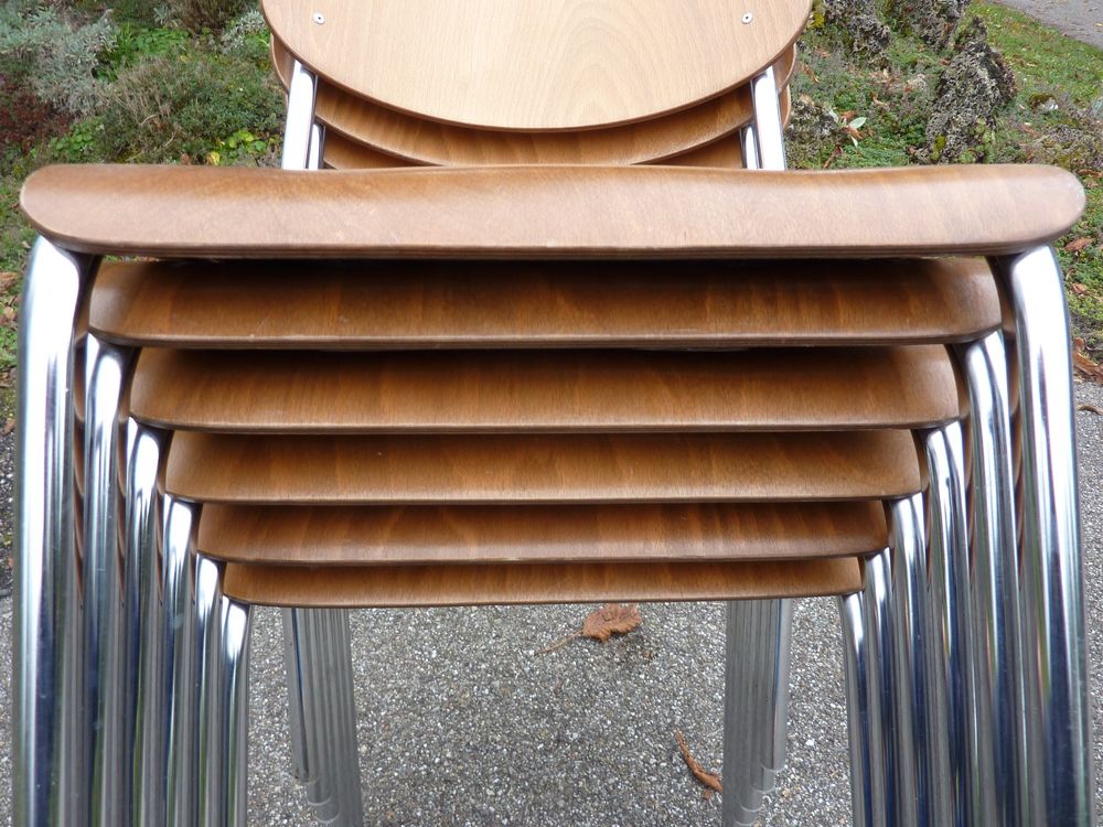6 Stühle Holzstühle Stapelstühle Seminarstühle stapelbar 8