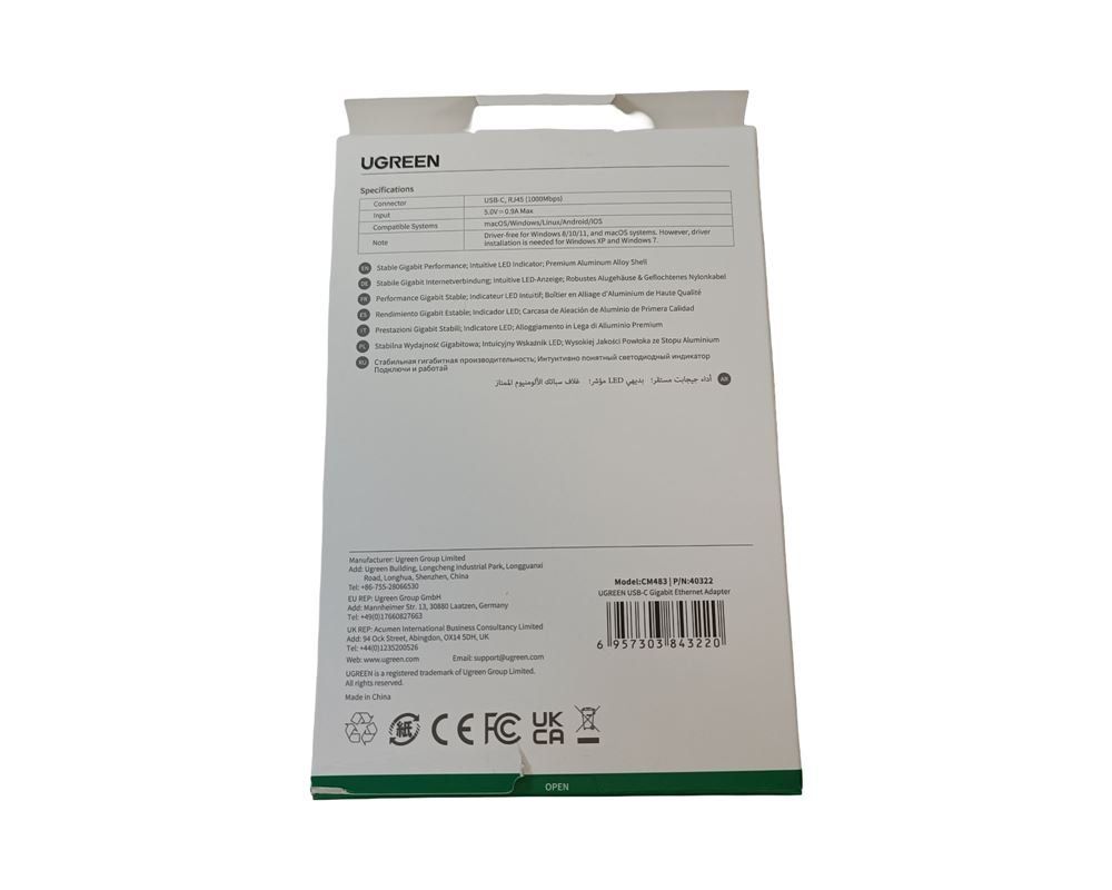 Ugreen Unità & Adattatore: UGREEN USB-C to RJ45 Netzwerkadapter – Usato da Luzern venduto da Restwert_Luzern 2