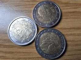Italien 2 EURO Kurs-/Gedenkmünzen 2002/12 - Lot 3 Stück!