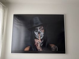 Skull Lady gerahmt 90x120cm