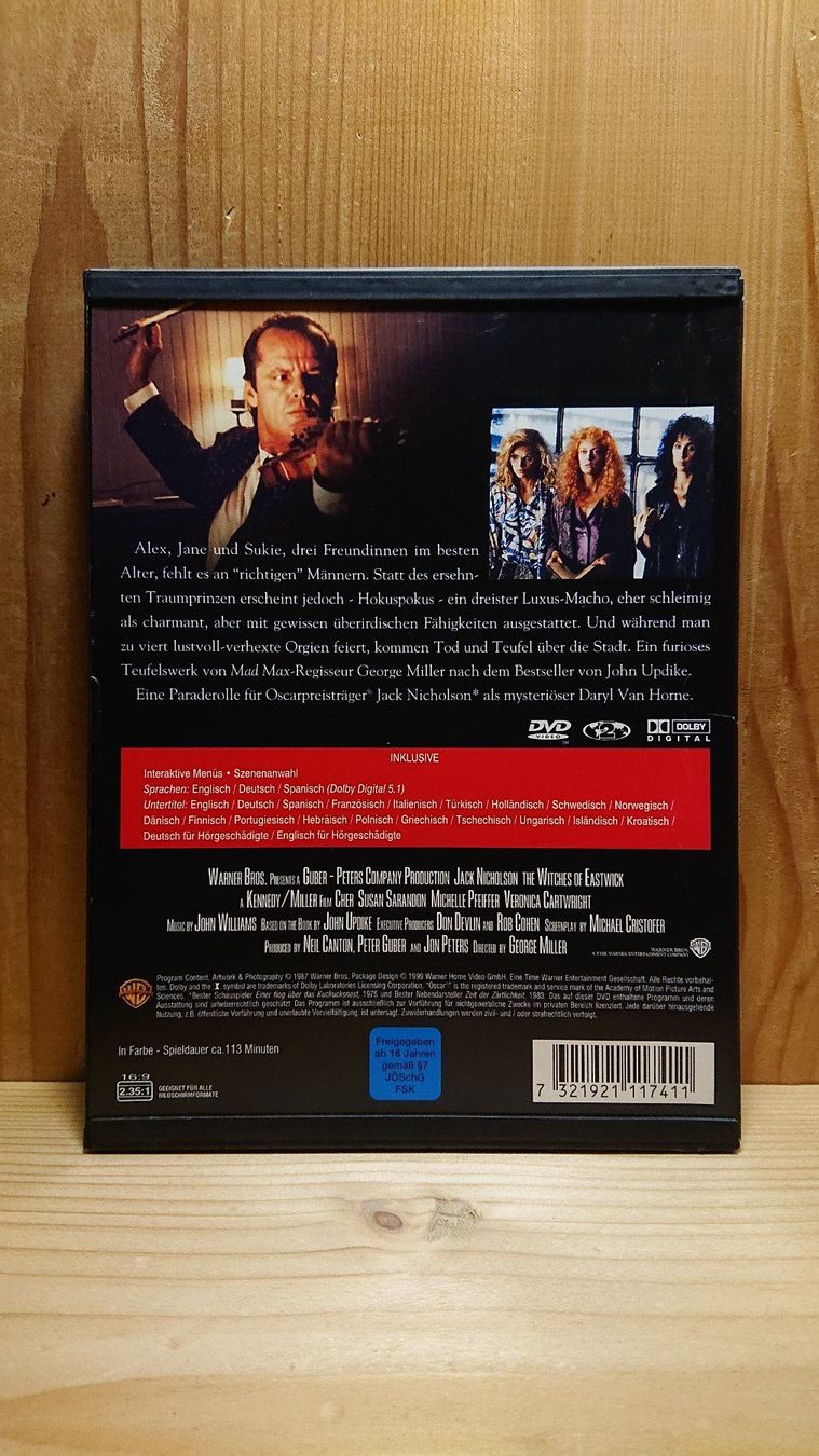 Tutti i DVDs: DIE HEXEN VON EASTWICK DVD mit Jack Nicholson – Usato da Wilderswil venduto da Exebub 1