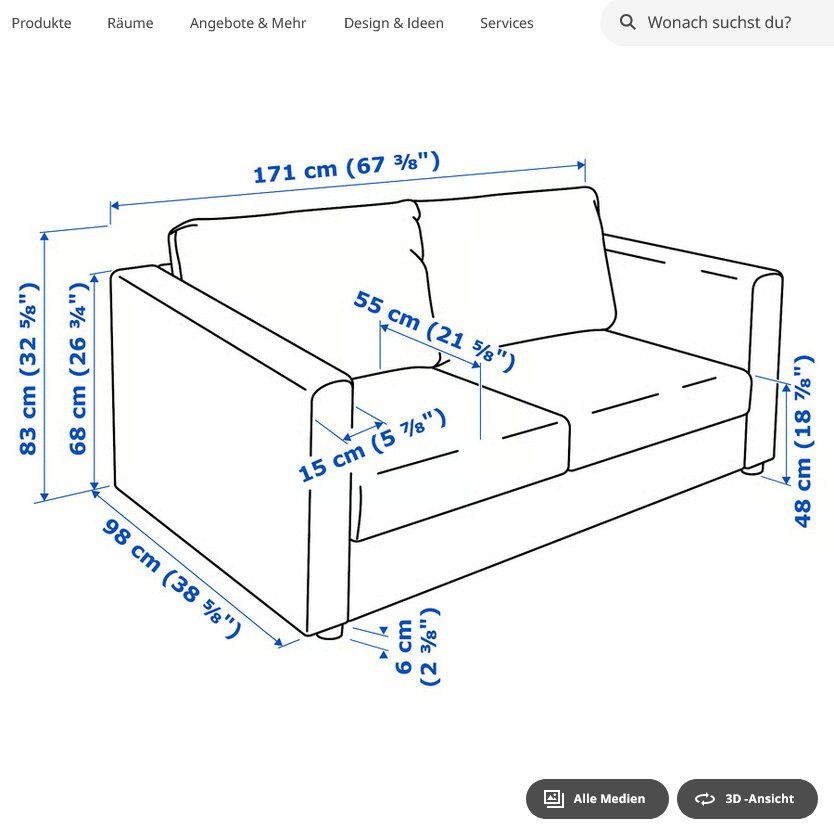 Ikea Divani: Grey two-seat sofa (IKEA VIMLE) – Usato da Basel venduto da fre_h5zr 2