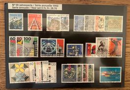 Serie annuale francobolli Svizzera 1993 da collezione