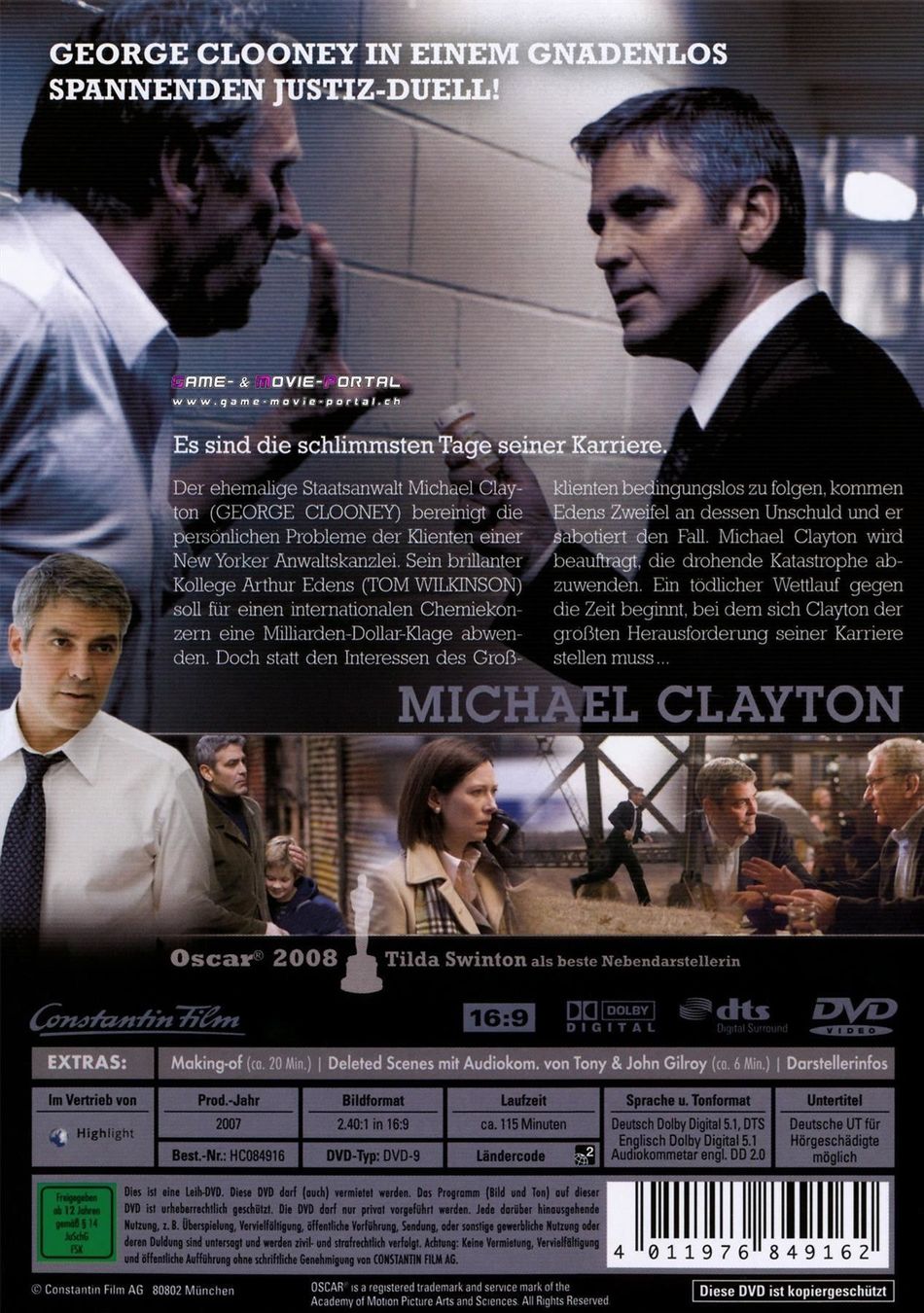 Tutti i DVDs: Michael Clayton – Usato da Horn venduto da Wings0 1