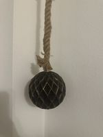 Black Christmas Tree Bauble with Rope and Lights ✨