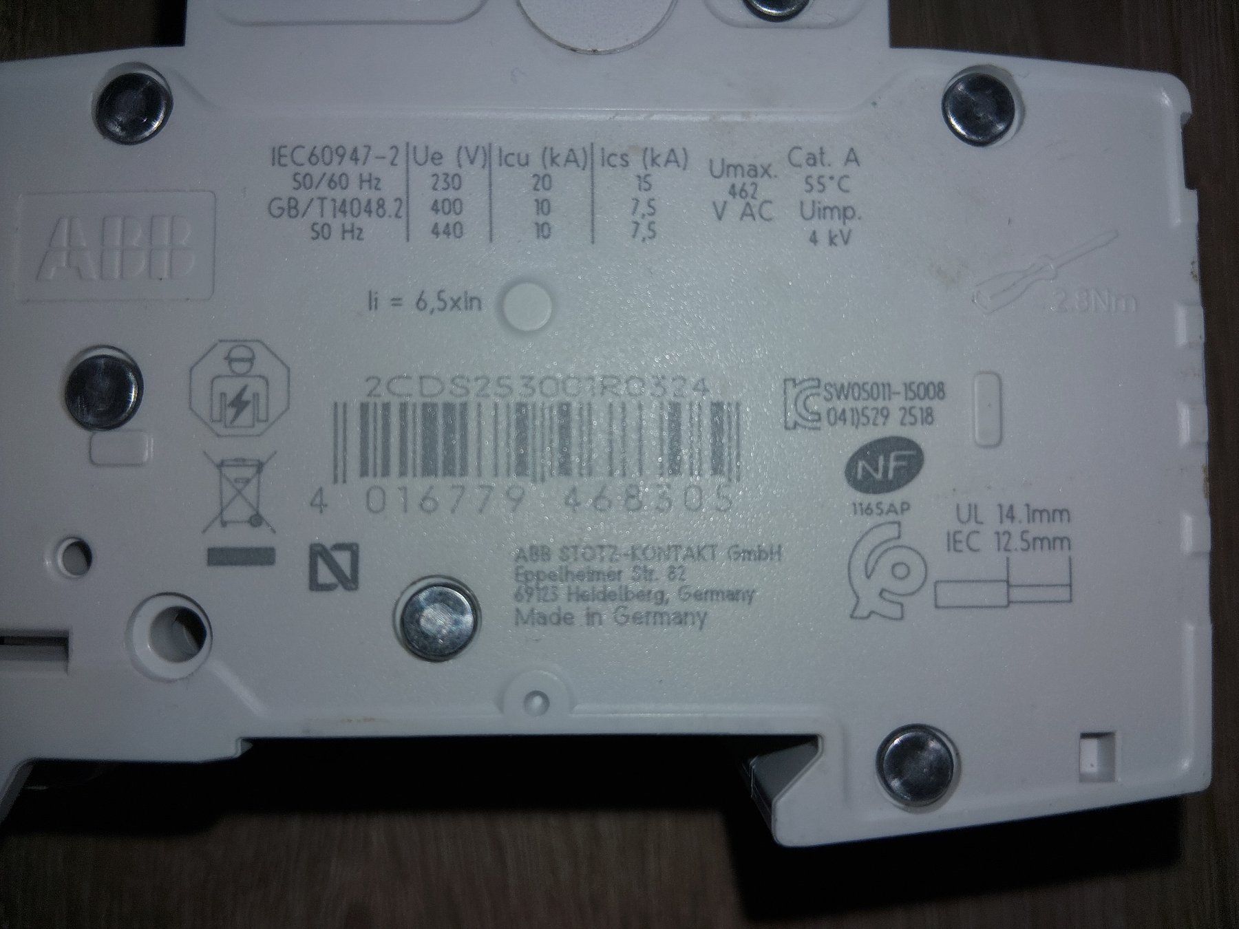 Schalter: ABB Leitungsschutzschalter 32A Kl. C 3 Pol – Gebraucht aus Wintersingen von MF-Lingus 3
