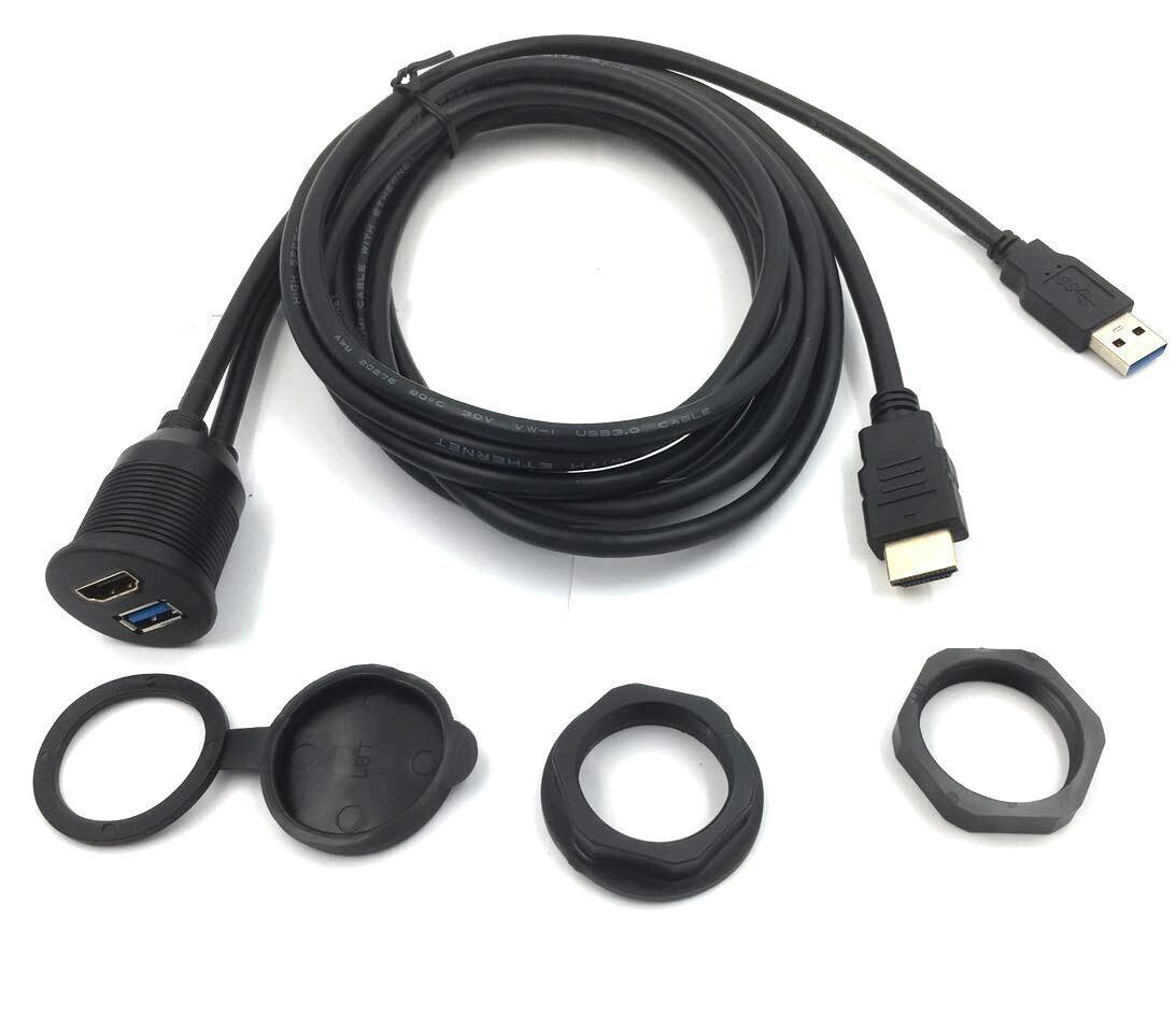 Kabel: HDMI USB3.0 Auto Panel Kabel HDMI USB Verlängerung – Neu (gemäss Beschreibung) aus Saas-Grund von GarageSaleToday