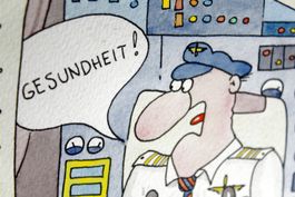 EDGAR MURISET (Swiss, *1947) Pilot, Mischtechnik, um 1990