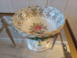 Dresden Konfektschale, Porzellan mit Blumenmuster