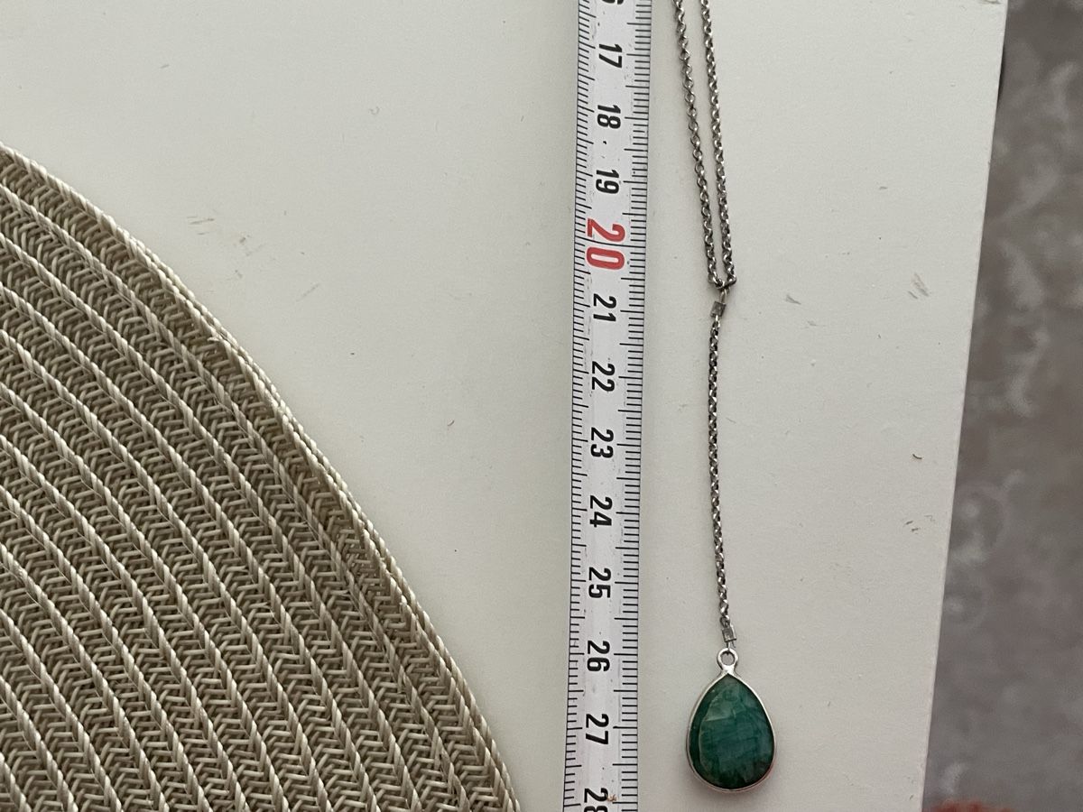 Catenine: Art Deco Collier Argent 925 avec pierre verte  – Usato da Worben venduto da benit.drn 3