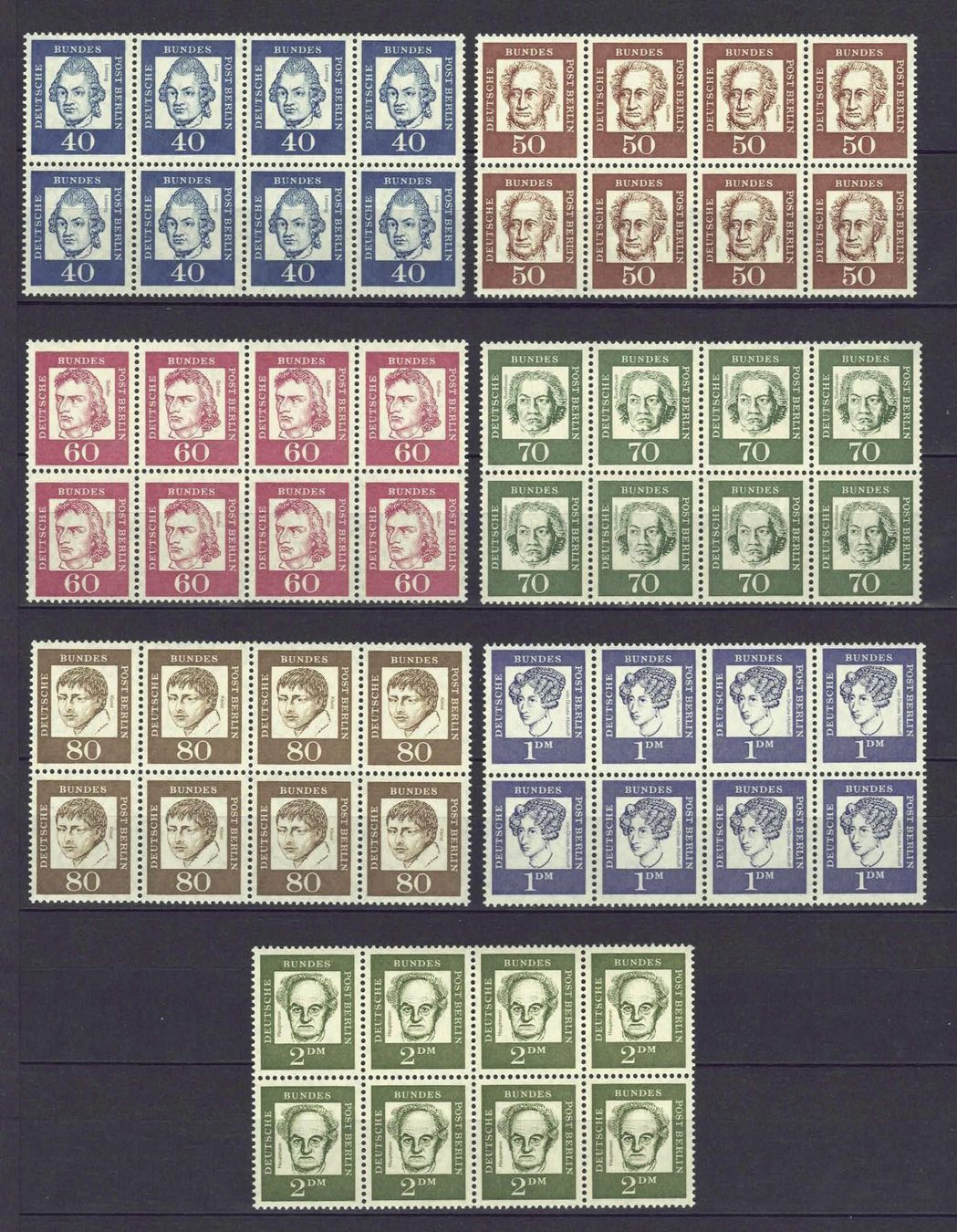 Alle Briefmarken: Berlin 1961 Satz 8er-Blocks postfrisch** – Gebraucht aus Basel von Pfefferschootte 1