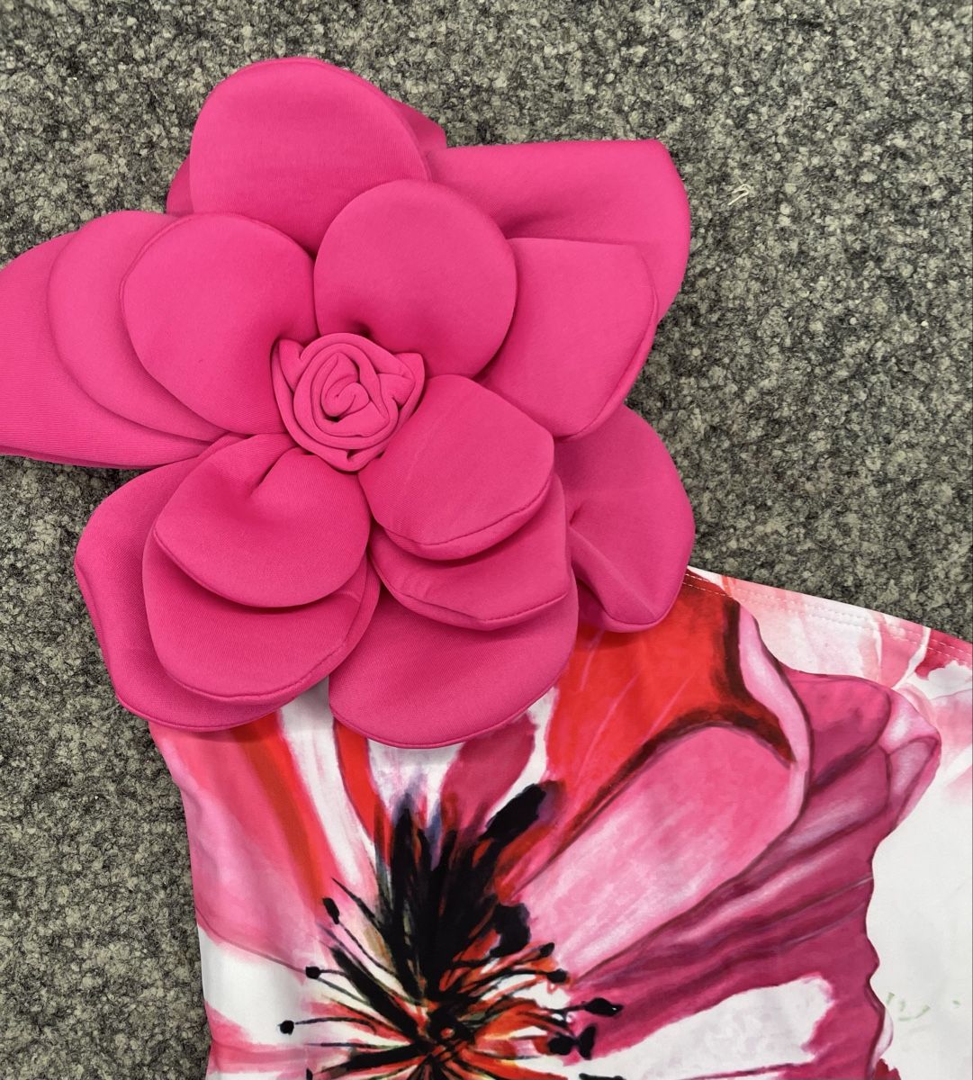 Costumi da bagno & Bikini: Pink Blumen Badeanzug, One-Shoulder - Grösse L! – Nuovo (secondo la descrizione) da Au ZH venduto da Jaggy4 2