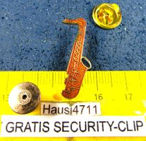 GOLDEN SAXPHONE SCHMUCK-PIN ENAMEL