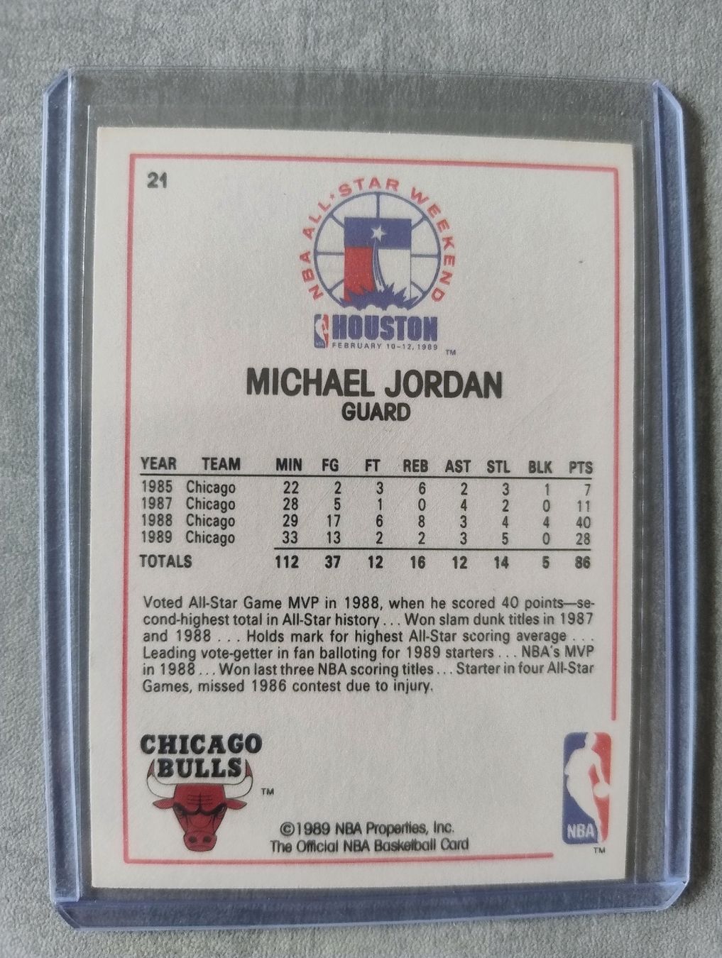 Nba Sammelbilder & Trading cards: NBA Michael Jordan '89 All-Star Game – Neu (gemäss Beschreibung) aus Martigny von jul_7s5x 1