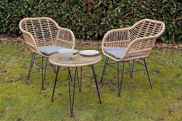 Set di tavolo e panche: Gartentisch & Stühle Balkon 3er Set Rattan – Nuovo e nell'imballaggio originale da Flawil venduto da vivalacasa 1