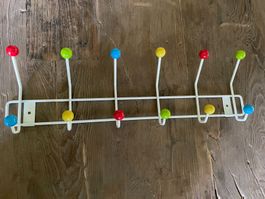 Bunte Wandgarderobe mit Kugeln, Retro-Design, gut erhalten