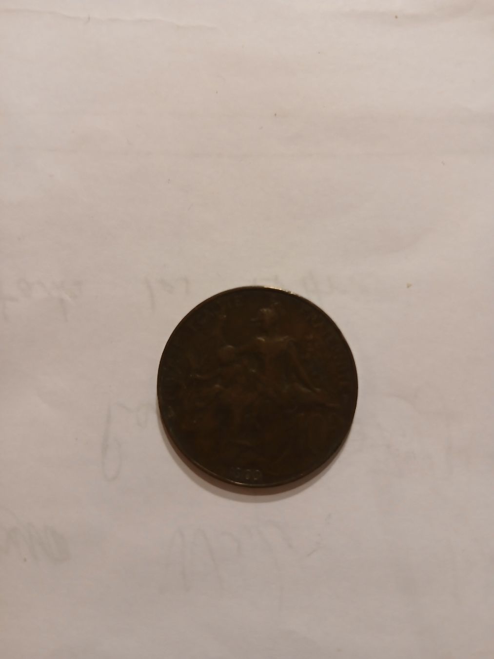 Tutti le monete: Pièce de 10 centimes 1909 - Rare !!! – Usato da Marly venduto da globetrotter1723