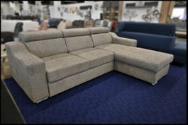 ECKSOFA "MAX" IN ALCANTARA LEDERLOOK BRAUN  BIG SALE%