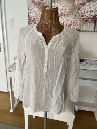Leichte Bluse, Carroll, weiss gestreift, 40