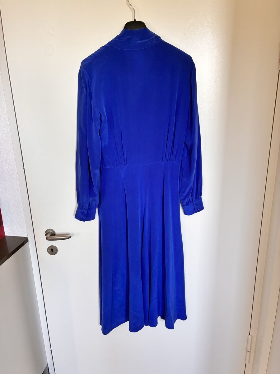 Max Mara Vestiti: MaxMara Studio Seiden-Kleid blau Grösse 38 – Usato da Uster venduto da Issoja 2