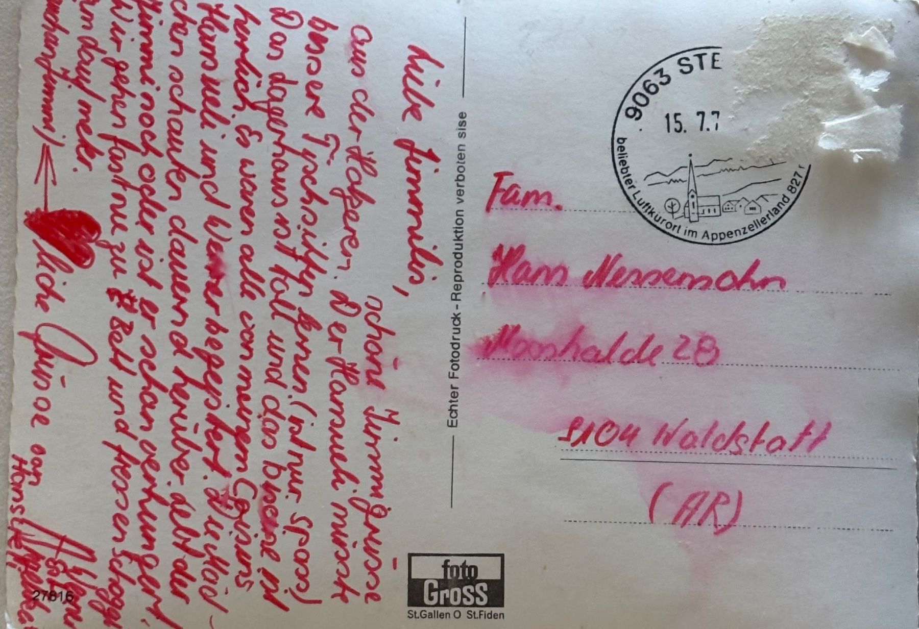 Cartoline postali: Kurort Oberegg AI – Usato da Frauenfeld venduto da Merk52 1