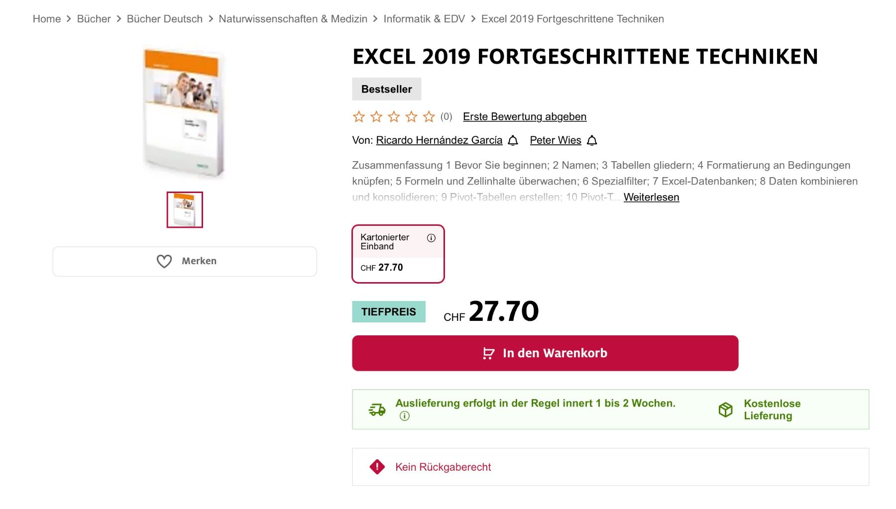 Libri: Excel 2019 Fortgeschrittene Techniken, Herdt – Nuovo e nell'imballaggio originale da Heerbrugg venduto da R.St27 2
