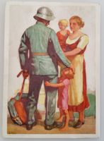 Bundesfeierpostkarte Nr.50II- 40Rp.-1929 - Wehrmann mit Fam.