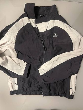 Peso Vintage Windbreaker Jacke Schwarz/Weiss  Grösse L