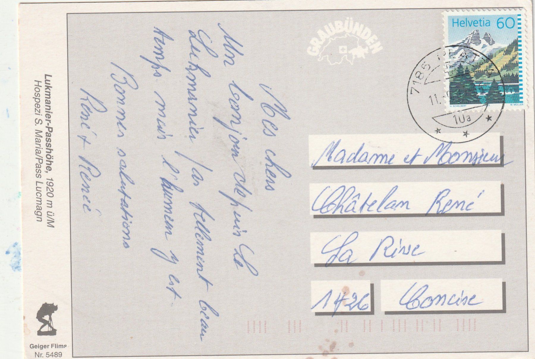 Cartoline postali: Lukmanierpass – Usato da Lumbrein venduto da made02 1