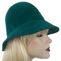 Hut Filz Cloche Gr. 54/55 türkis jadegrün VINTAGE 1970s
