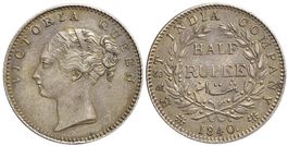 Indien, 1/2 Rupie 1840