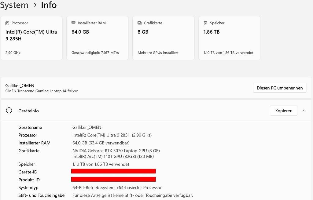 Hewlett Packard Notebook: HP OMEN, 64GB RAM, RTX5070, 2TB SSD – Usato da Werthenstein venduto da Mnozilbrass 2