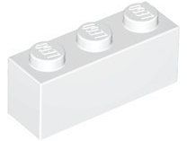 Lego 60 x Stein 1x3 (3622) weiss- neu