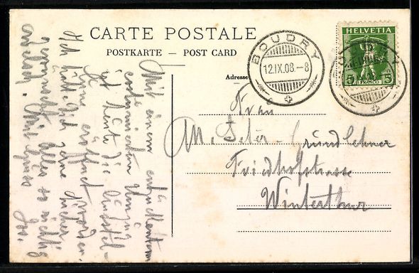 Cartoline postali: AK Boudry, Sentier des Gorges de l`Areuse – Usato da Berlin venduto da bartko-reher 1