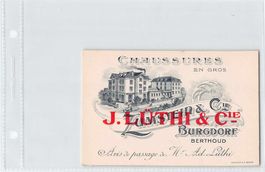 LITHO Werbekarte CHAUSSURES ZUMSTEIN BURGDORF 1905