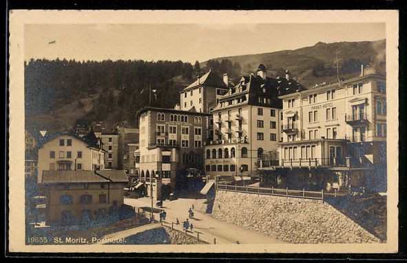 Cartoline postali: AK St Moritz, Posthotel, 1913 – Usato da Berlin venduto da bartko-reher