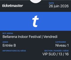 Deux billets VIP - Bellarena Indoor Festival